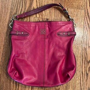 Coach Colette Leather Hobo Bag - Plum Magenta (Authentic)
